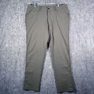 Lululemon ABC Pants Mens 36x32 Green Warpstreme Classic Fit 5 Pocket Casual